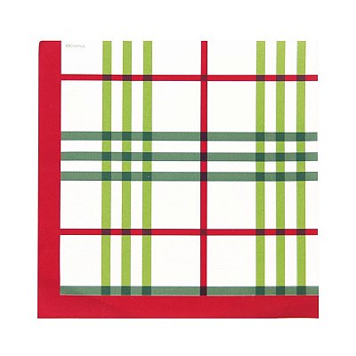 Guardanapo de Papel Decorado Tartan Xadrez Vermelho e Verde 24,5x24,5cm com 20 Un - Ref 29001421 Cromus Natal