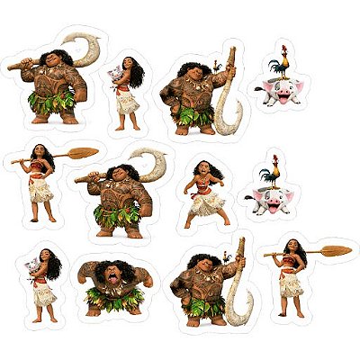 Aplique Impresso Moana com 12 Un - Ref 9001 - Piffer