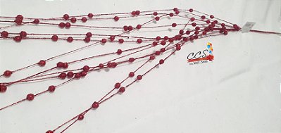 Galho Decorativo de Natal Bolinhas com Glitter 95cm Vermelho - Ref 63911004 D&A