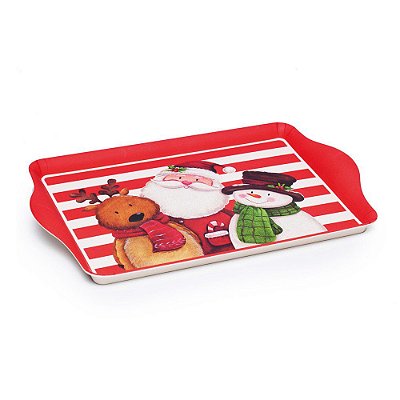 Bandeja Retangular de Fibra de Bambu Noel e Amigos 37x23cm - Ref 1594729 Cromus Natal