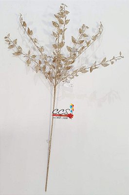 Galho Decorativo de Natal Folhas Champanhe 80cm - Ref 62503003 D&A