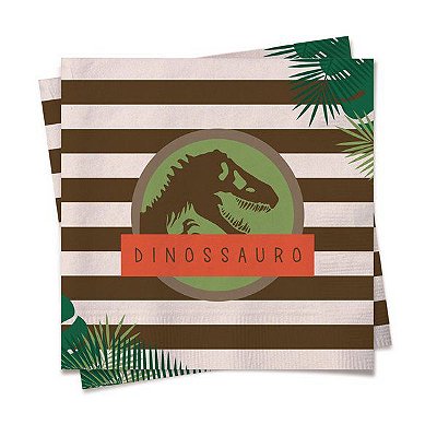 Guardanapo de Papel Decorado Festa Mundo dos Dinossauros 25x25cm com 20 Unidades - Ref 29000919 Cromus