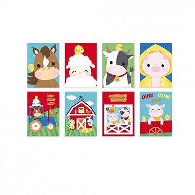 Cartaz Decorativo Festa Fazendinha 25x35cm Sortido com 08 Un - Cromus 23012306