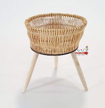 Vaso com Suporte Pés Palito 35X29X29cm Madeira Natural - Ref 69187001 D&A