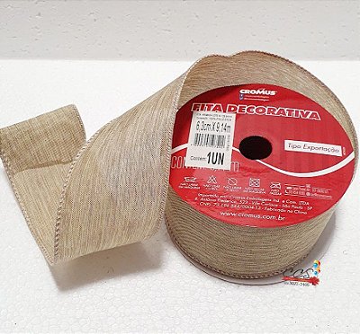 Fita Aramada de Natal Lisa Nude 6,3x9,14cm - Ref 1641583 Cromus