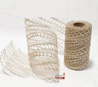 Fita de Natal Tela com Glitter Champanhe 12cm x 5mts - Ref 65963002 D&A