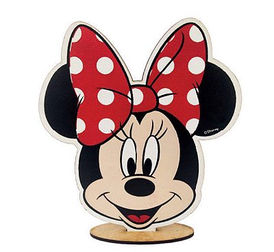 Decoração Enfeite de Mesa Minnie Mouse MDF 15.5cm - Ref MN0507 Grintoy