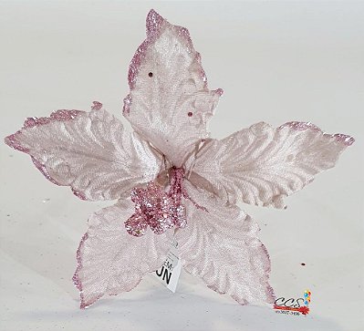 Flor de Natal Poisenttia Rosa Bebe - Flores Cabo Médio - Ref 1025012 Cromus Natal