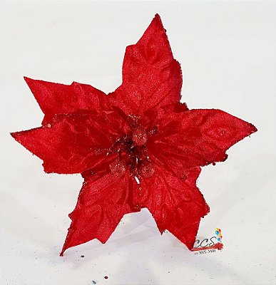 Flor de Natal Poisenttia Aveludada Vermelha - Flores Cabo Médio - Ref 1024998 Cromus Natal