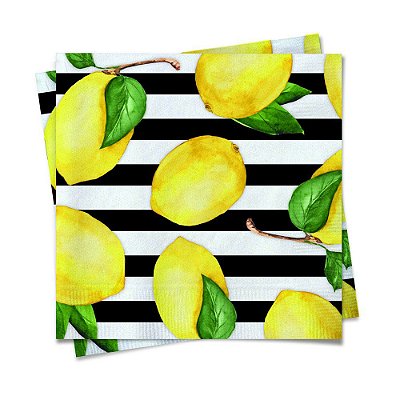 Guardanapo de Papel Decorado Limão Siciliano 32x5x32,5cm com 20 Un - Ref 19000584 Cromus