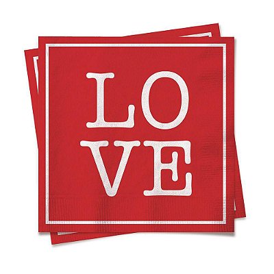 Guardanapo de Papel Decorado Love 32x5x32,5cm com 20 Un - Ref 19000105 Cromus