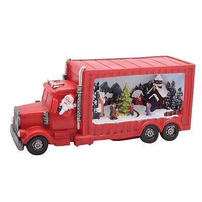 Cenário Papai Noel Dirigindo Caminhão com Vila Natalina - Luz e Movimento - Ref 1025496 Cromus Natal