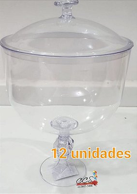 Taça Americana Exclusive 1.250L de Acrílico Transparente com Tampa - 12 UNIDADES - NC Toys