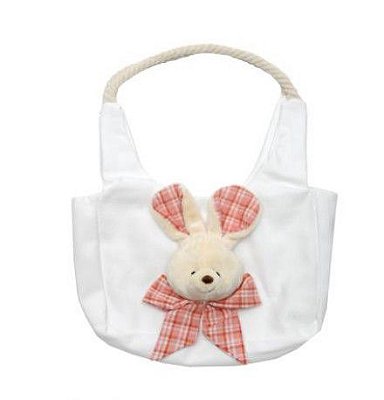 Bolsinha de Tecido com Coelho Xadrez - Coleção Popcorn - Ref 1013227 Páscoa Cromus