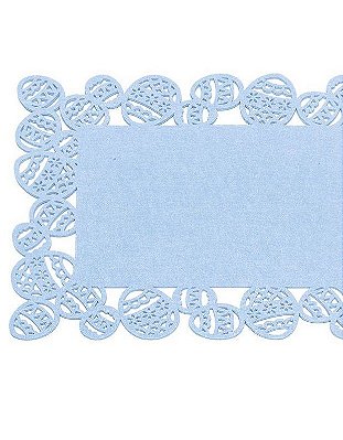 Caminho de Mesa em Feltro Borda Ovo Azul Claro 40x180 com 1 Unidade - Ref 1013740 Páscoa Cromus
