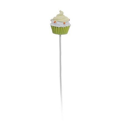 Pick Decorativo de Resina Cupcake Verde Claro Jogo com 6 Unidades - Picks Decorados - Ref 1320538 Cromus