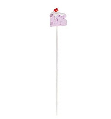 Pick Decorativo de Resina Bolo Lilas Jogo com 6 Unidades - Picks Decorados - Ref 1421195 Cromus