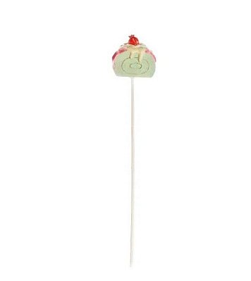 Pick Palito Longo Decorativo de Resina Bolo Verde Claro Jogo com 6 Unidades - Picks Decorados - Ref 1421192 Cromus
