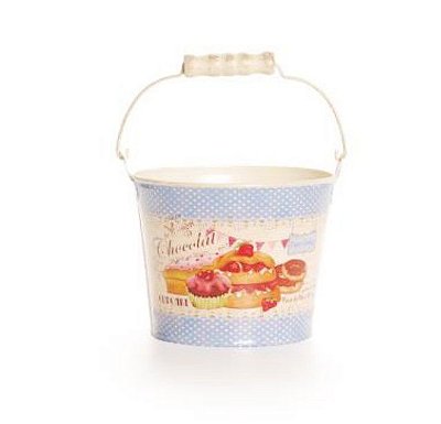 Cachepot Chantily Lata Redonda Azul Claro - Decorações de Páscoa - Ref 1422004 Páscoa Cromus