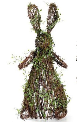 Coelho Decorativo de Cipó e Musgo 76cm - Coleção Rustic - Ref 1620777 Páscoa Cromus