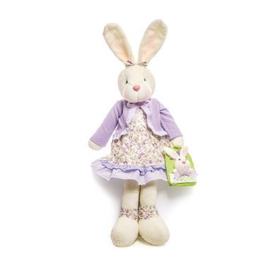 Coelha Sentada com Vestido Floral e Bolsa 40cm - Coleção Sweet Lilac - Ref 1822454 Páscoa Cromus