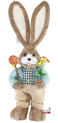 Coelho Decorativo Grande em Pelúcia 90cm - Coleção Sunday - Ref 1012957 Páscoa Cromus