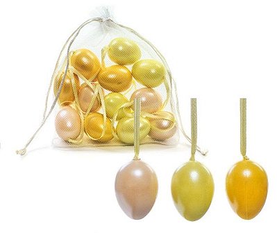 Ovos Para Pendurar Tipo Galinha Perolizado Sortido em Saco de Voal Jogo com 9 Unidades - Coleção Picolé - Ref 1823865 Páscoa Cromus 789856453687