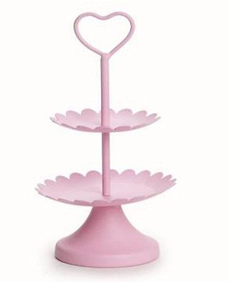 Suporte Para Doces de Metal 2 Andares Rosa - Coleção Cake - Ref 1521844 Cromus