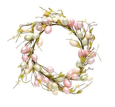 Guirlanda de Páscoa Decorada Ovos e Folhas Rosa, Amarelo e Verde Candy - Coleção Fondant - Ref 1825065 Páscoa Cromus