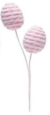 Pick Ovos de Pelúcia no Palito Rosa 29x10cm - Coleção Ice Cream - Ref 1013030 Páscoa Cromus