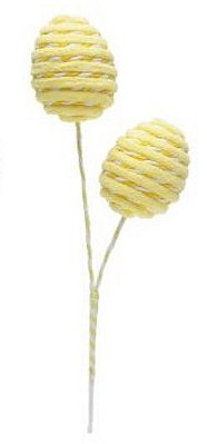 Pick Ovos de Pelúcia no Palito Amarelo 29x10cm - Coleção Ice Cream - Ref 1013030AM Páscoa Cromus