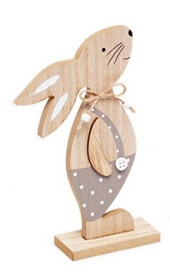 Coelho Decorativo de Madeira 20cm - Coleção Fun - Ref 1826670 Páscoa Cromus