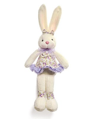 Coelha de Páscoa Sentada com Vestido Floral 22cm - Coleção Sweet Lilac - Ref 1822477 Páscoa Cromus