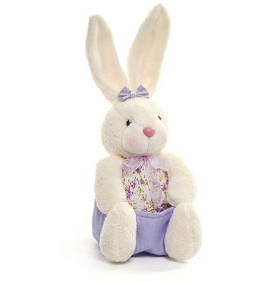 Coelha de Páscoa Sentada com Bolsão Frontal e Roupa Floral Lilas 22cm - Coleção Sweet Lilac - Ref 1822475 Páscoa Cromus