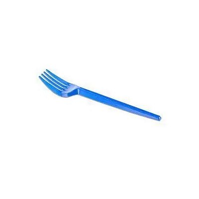 Garfo Plástico Sobremesa Neon Azul com 50 Unidades - Bello