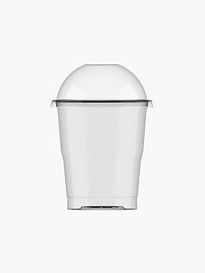 Copo Plástico Transparente com Tampa Bolha 200ML com 20Un - Plastilania