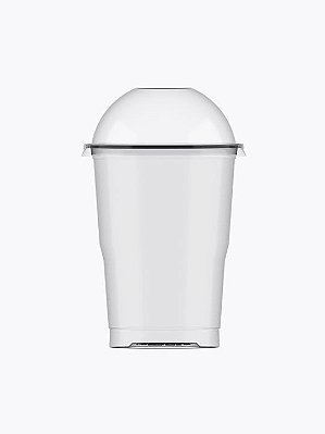 Copo Plástico Transparente com Tampa Bolha 250ML com 20Un - Plastilania