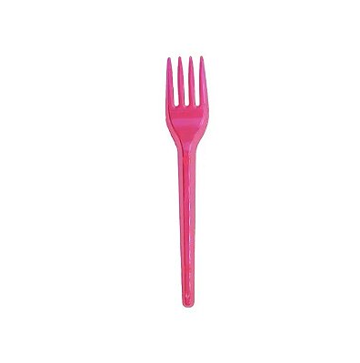 Garfo Plástico Sobremesa Neon Rosa com 50 Unidades - Bello
