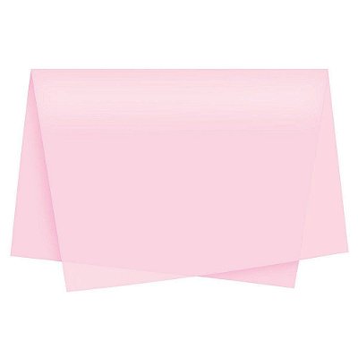 Papel de Seda Liso Rosa Bebe 49x69cm com 3 Folhas - Ref 235007 Cromus