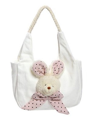 Bolsinha de Tecido com Coelho Poá Rosa - Coleção Mint - Ref 1820580RS Páscoa Cromus