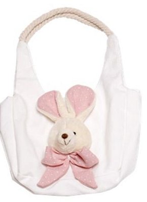 Bolsinha de Tecido com Coelho Poá Rosa - Coleção Bolsinhas - Ref 1827282RS Páscoa Cromus