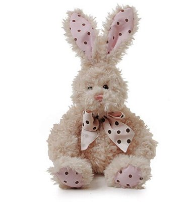 Coelho de Pelúcia Fofinho Bege e Rosa 24x16x23cm - Coleção Kids - Ref 1220073 Páscoa Cromus
