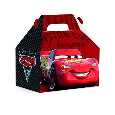 Caixa Maleta Kids Lembrancinha Festa Carros 12x8x12cm com 10 Unidades - Ref 13000236 Cromus