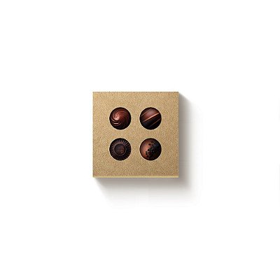 Caixa Quadrada com Luva Vazada Para 4 Doces 9.5x9.5x4cm Kraft com 10 Un - Ref 13003176 Cromus