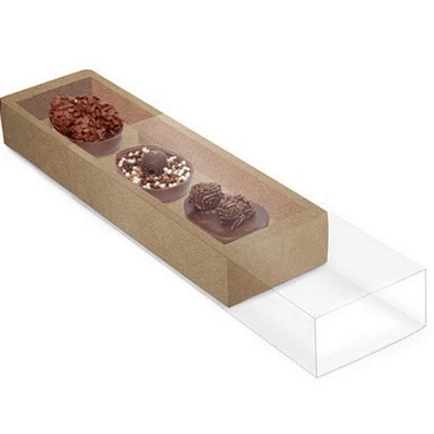 Caixa Kraft Para Meio Ovo de Páscoa Tipo Luva com Moldura Para 3 Ovos 50Gr Com 10 Unidades- Ref 13003385 Cromus