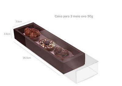 Caixa Specialla Rosê Gold Para Meio Ovo de Páscoa Tipo Luva com Moldura Para 3 Ovos 50Gr com 6 Unidades - Ref 13003376 Cromus
