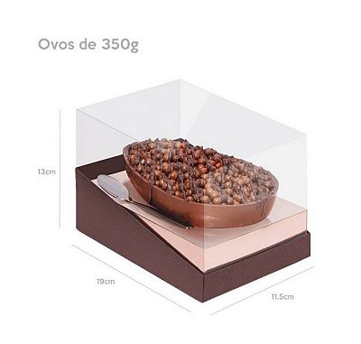 Caixa Specialla Para Meio Ovo Marrom e Rosê Gold 350Grs com 6 Unidades - Ref 13003367 Cromus