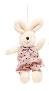 Mini Coelho de Pelúcia Perna Comprida Macacão Rosa Poá 15cm - Coleção Mint - Ref 1827217 Páscoa Cromus
