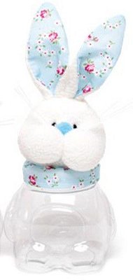 Pote Coelho Floral Azul 20x9x8cm com 1 Unidade - Ref 1826759 Páscoa Cromus