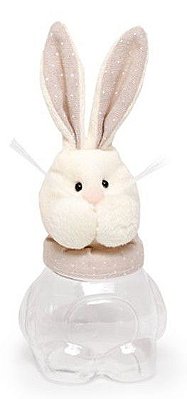 Pote Coelho Poá Bege 20x9x8cm com 1 Unidade - Ref 1827264B Páscoa Cromus